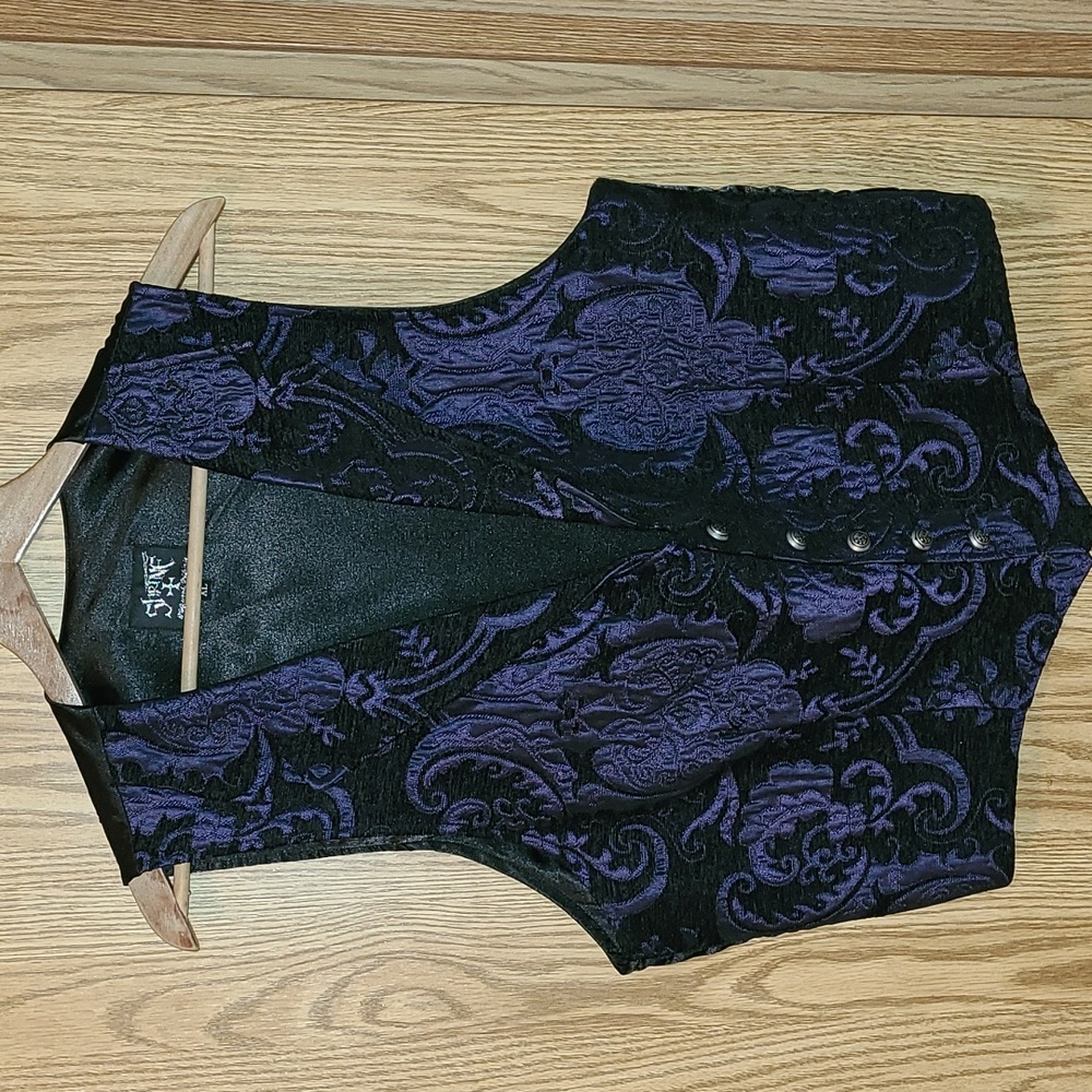 SHRINE Gothic Aristocrat Vampire Vest Jacket Victorian Tapestry Pirat Steampunk